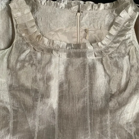 Badgley Mischka Champagne Shimmer Fit & Flare Cocktail Dress 2/4 - Picture 10 of 15